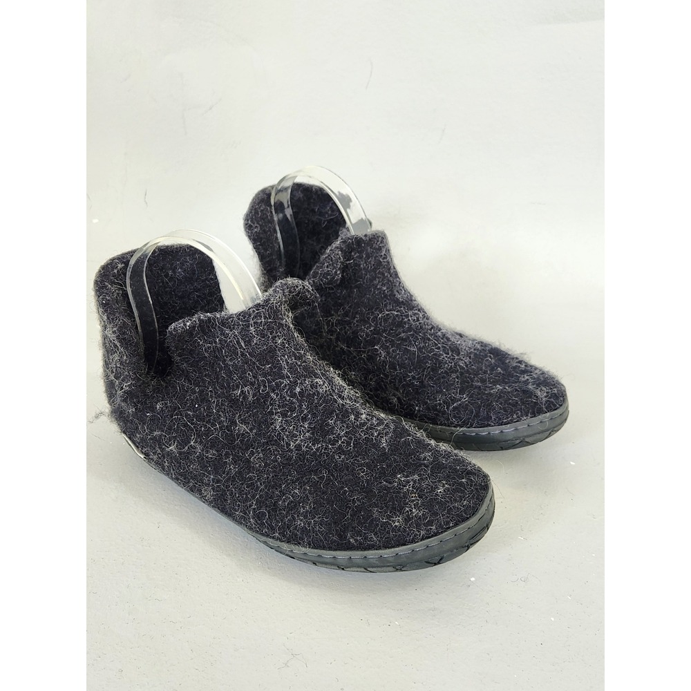 Glerups Model G Wool Boots Women EU 38 US 7.5 Charcoal Felted Rubber Sole SlipOn